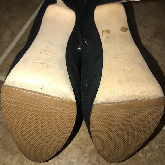 Giuseppe Zanotti  - Black Suede Peep Toe Booties - Picture 6 of 7